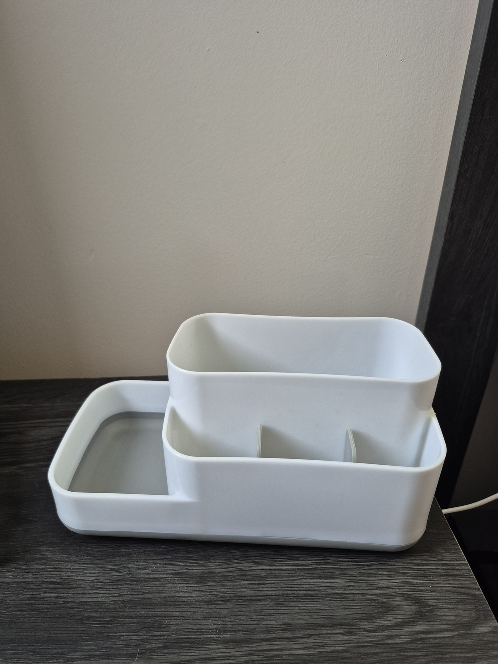White Multi-Compartment Bathroom Organizer
